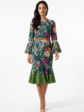 Sachin + Babi Multicolor Floral Print Midi Dress